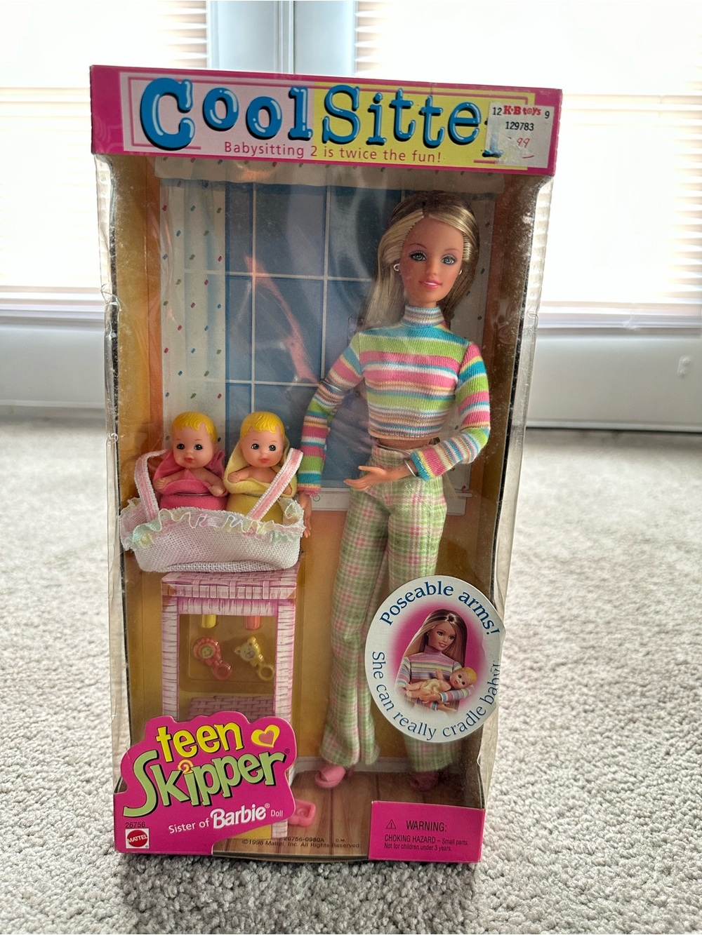 1998 Cool Sitter Barbie's Sister Teen Skipper w/ 2 Babies SEALED BOX Vintage